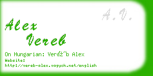 alex vereb business card